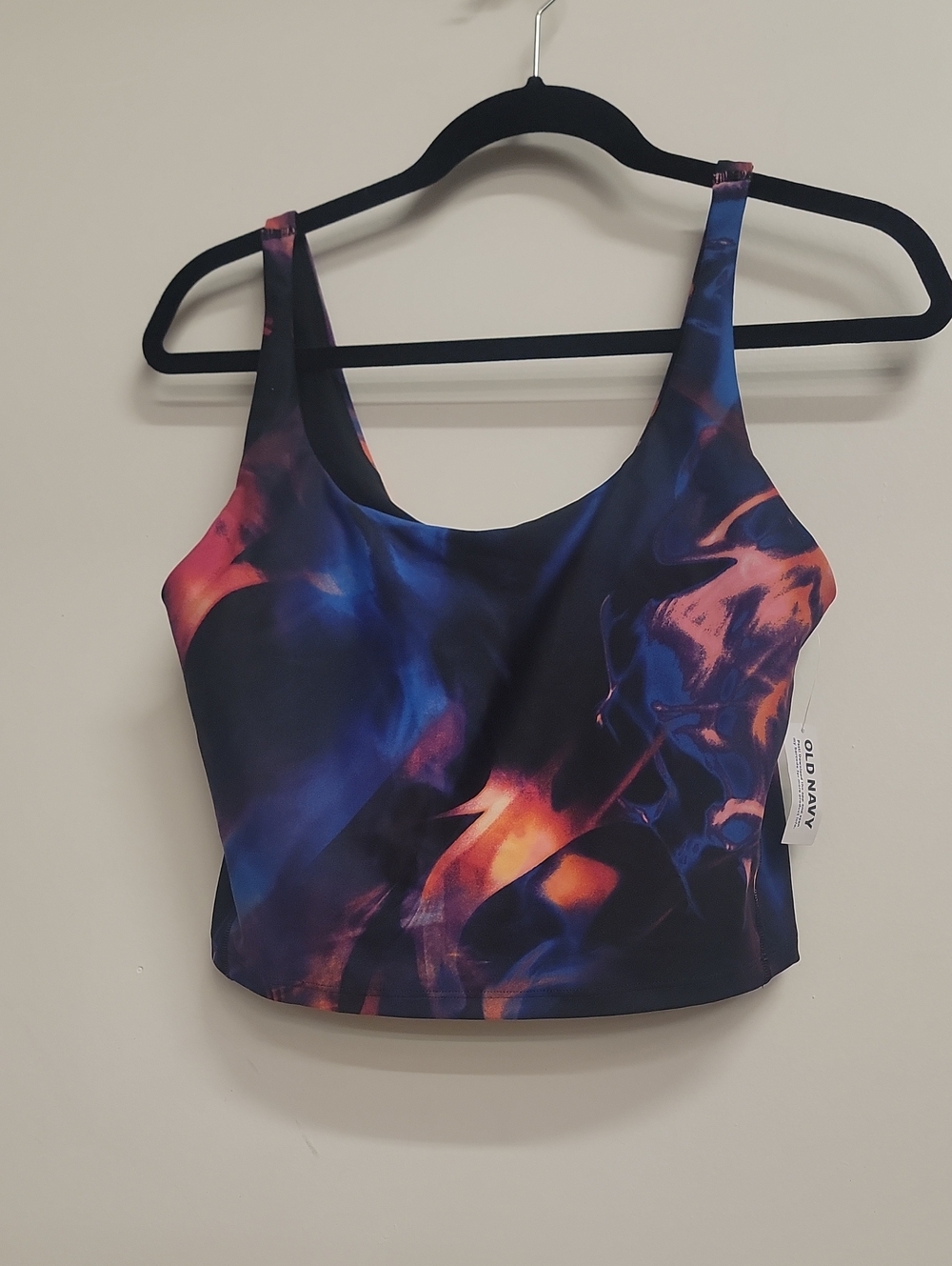 Old Navy Multicolor Abstract Sports Bra - Blue & Orange Large